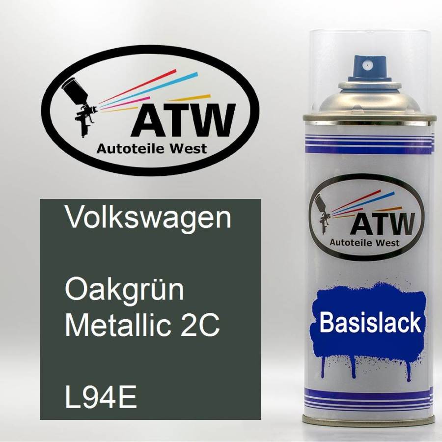 Volkswagen, Oakgrün Metallic 2C, L94E: 400ml Sprühdose, von ATW Autoteile West.